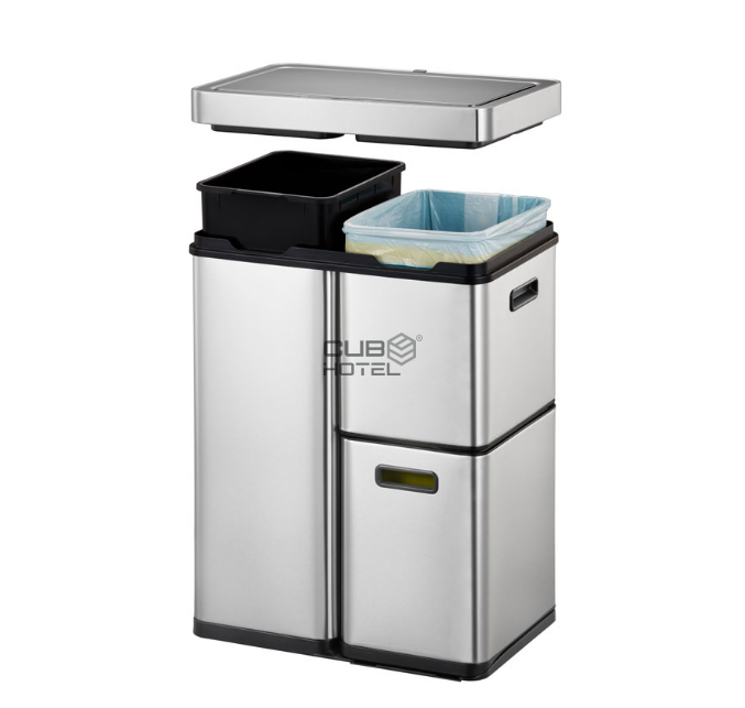 Balde Reciclagem 30x15x15L Inox Escovado Mirage Plus